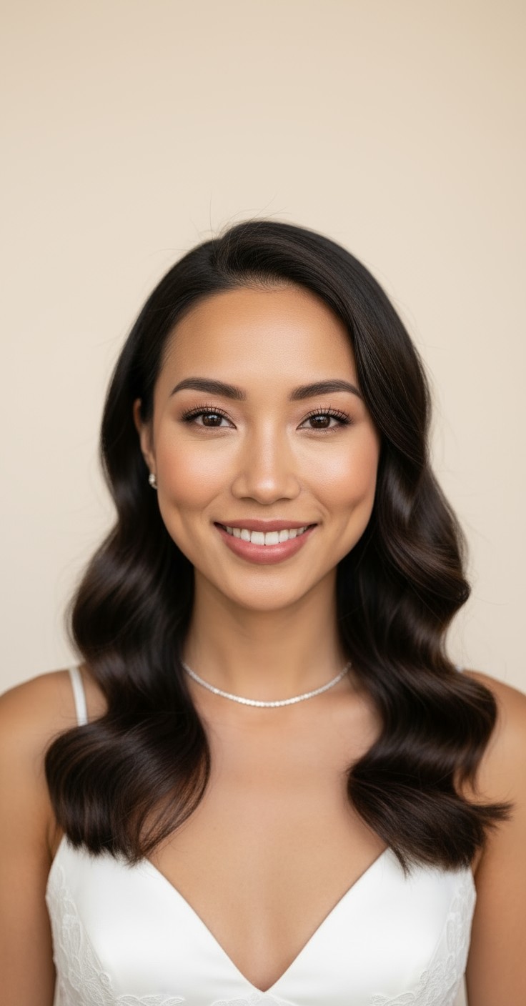 After Hollywood Waves Wedding Hair